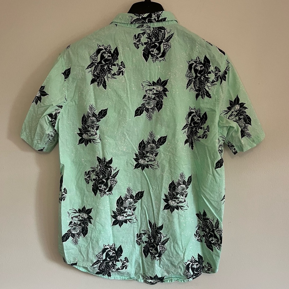 🌺🌴 Star Wars Mint Floral Tropical Stormtrooper Button-Down Shirt (XL) - Picture 2 of 8